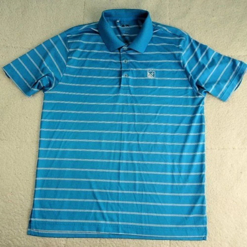 Adidas Puremotion Golf Blue Polo Shirt Medium